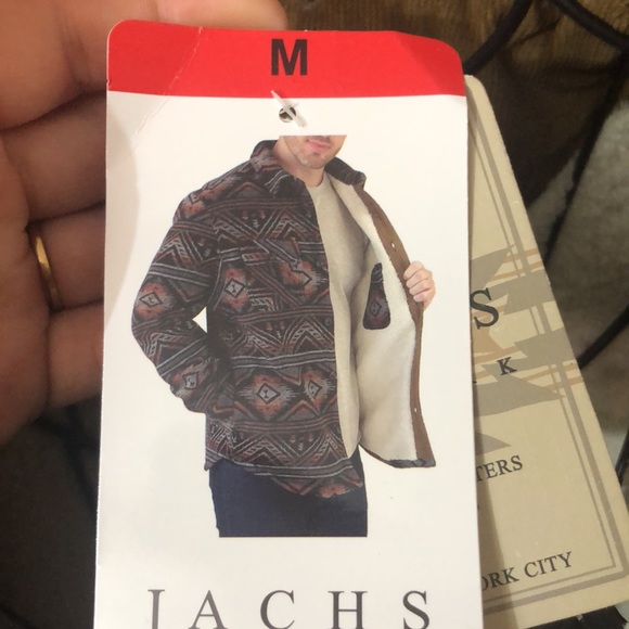 Jachs New York Jacket Shacket Wool Blend Sherpa Lined Aztec Southwestern medium - Picture 10 of 14